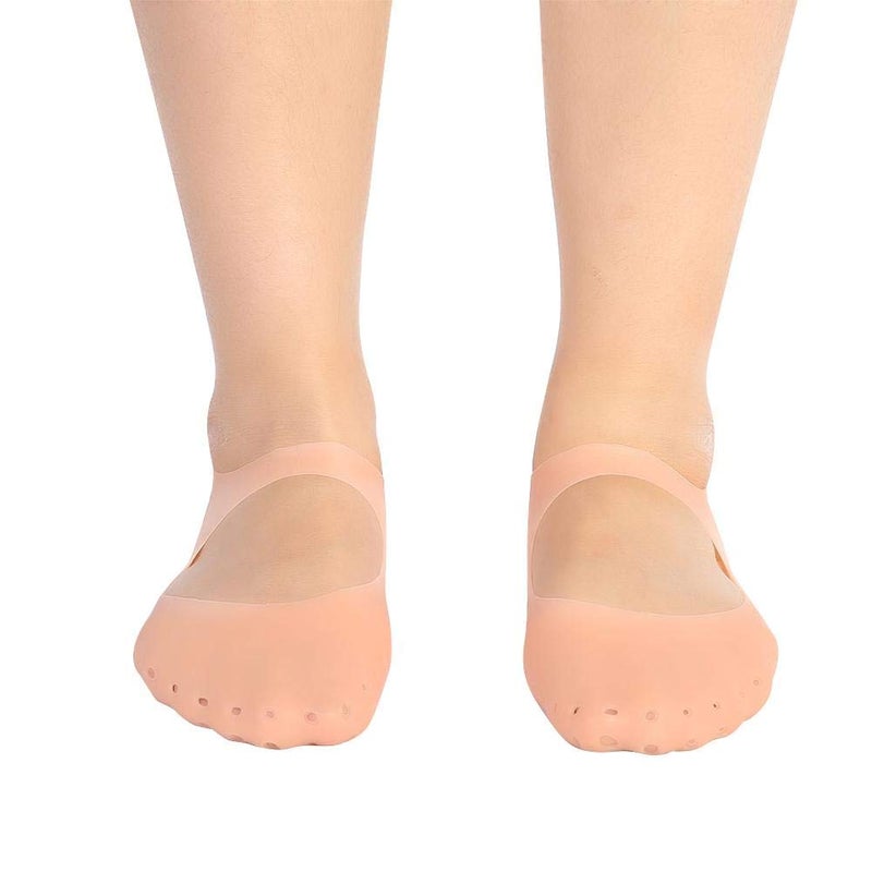 woobles Silicone Sock, 1pair Crack-Proof Moisturizing Socks Protector Foot Care Tool Prevention Socks for Women with Breathable Hole for Dry Cracked Heel(M-03#) - Image 2